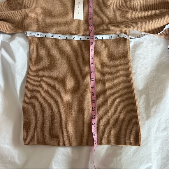 REBECCA TAYLOR Merino Wool Cashmere Mockneck Sweater Size S Camel NWT - Picture 9 of 11
